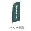 Beach Flag Alu Wind Complete Set Sign In Here Grey French - 4