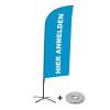 Beach Flag Alu Wind Complete Set Sign In Here Grey French - 6