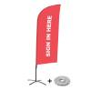 Beach Flag Alu Wind Complete Set Sign In Here Red French - 7