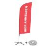 Beach Flag Alu Wind Complete Set Sign In Here Red English Cross Base - 8