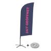 Beach Flag Alu Wind Complete Set Open 24/7 English ECO print material - 2