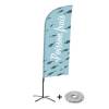 Beach Flag Alu Wind Complete Set Fresh Fish French ECO print material - 1