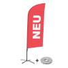 Beach Flag Alu Wind Complete Set New Red French - 20