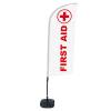 Beach Flag Alu Wind Complete Set First Aid French Cross Base - 5