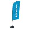 Beach Flag Alu Wind Complete Set Sign In Here Blue French - 22
