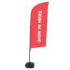 Beach Flag Alu Wind Complete Set Sign In Here Red English Cross Base - 24