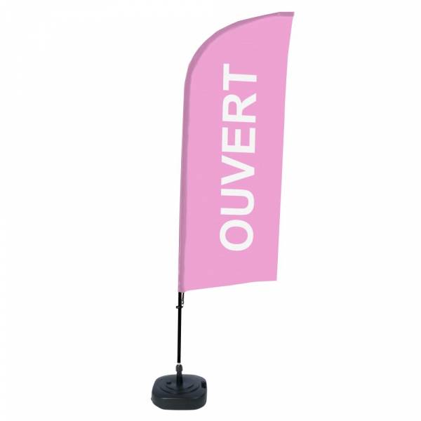 Beach Flag Alu Wind Complete Set Open Pink French