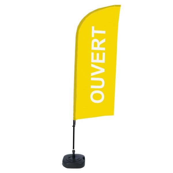 Beach Flag Alu Wind Complete Set Open Yellow French