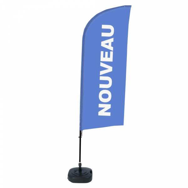 Beach Flag Alu Wind Complete Set New Blue French