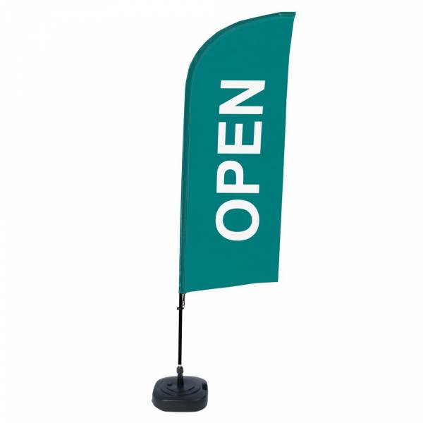 Beach Flag Alu Wind Complete Set Open Green English