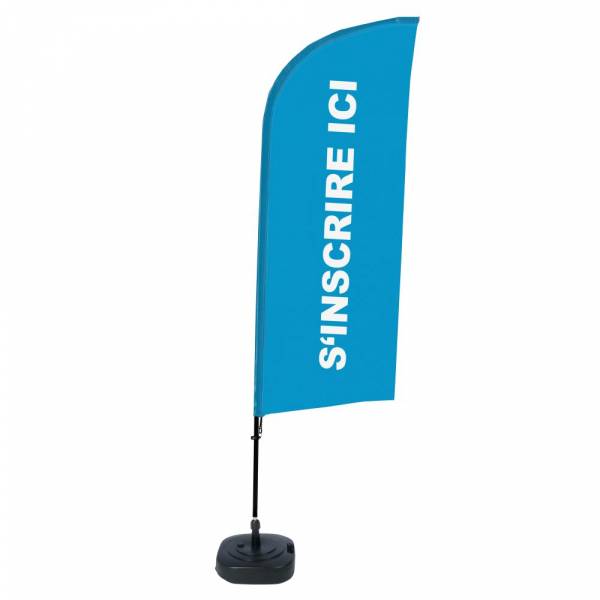 Beach Flag Alu Wind Complete Set Sign In Here Blue French