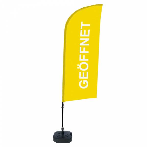 Beach Flag Alu Wind Complete Set Open Yellow German