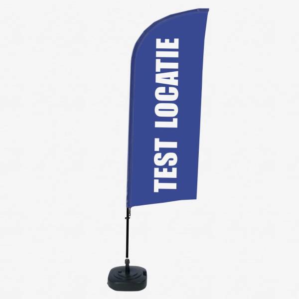 Beach Flag Alu Wind Complete Set Test Location Blue Dutch ECO print material