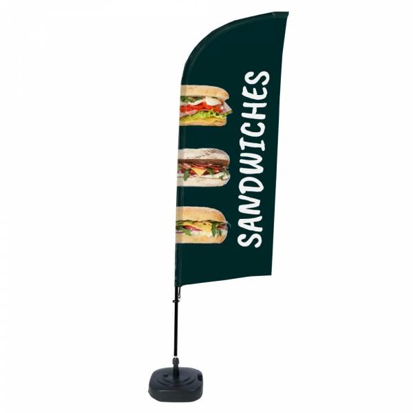 Beach Flag Alu Wind Complete Set Sandwiches English