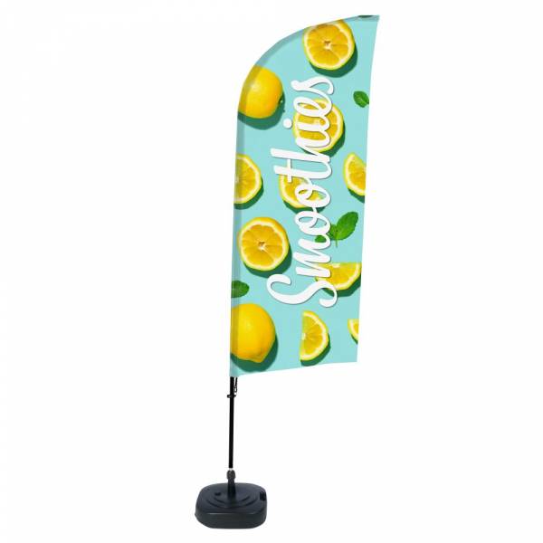 Beach Flag Alu Wind Complete Set Smoothies Lemon ECO print material