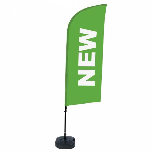 Beach Flag Alu Wind Complete Set New Green English ECO print material