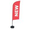 Beach Flag Alu Wind Complete Set New Red French - 54