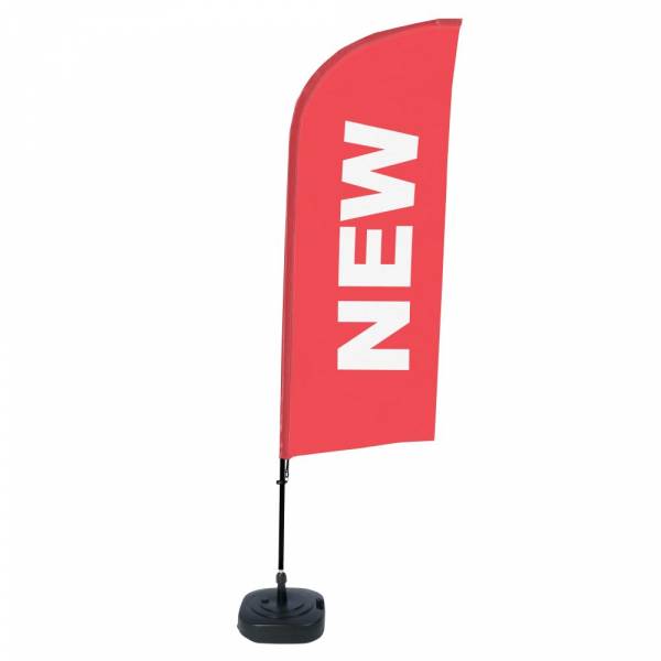 Beach Flag Alu Wind Complete Set New Red English