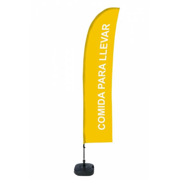 Beach Flag Budget Wind Complete Set Take Away Yellow Spanish ECO print material