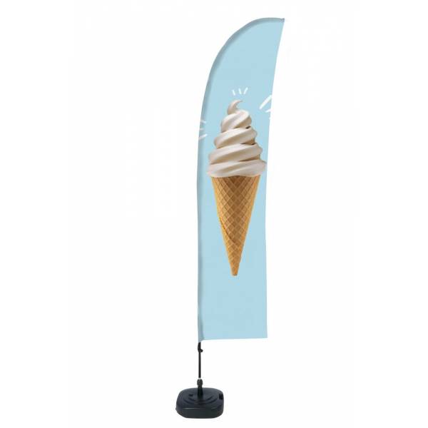 Beach Flag Budget Wind Complete Set Ice Cream Spanish ECO print material