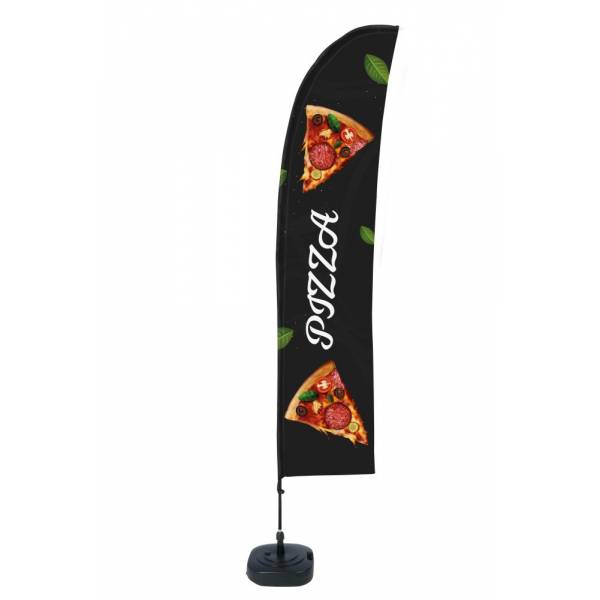Beach Flag Budget Wind Complete Set Pizza Spanish ECO print material