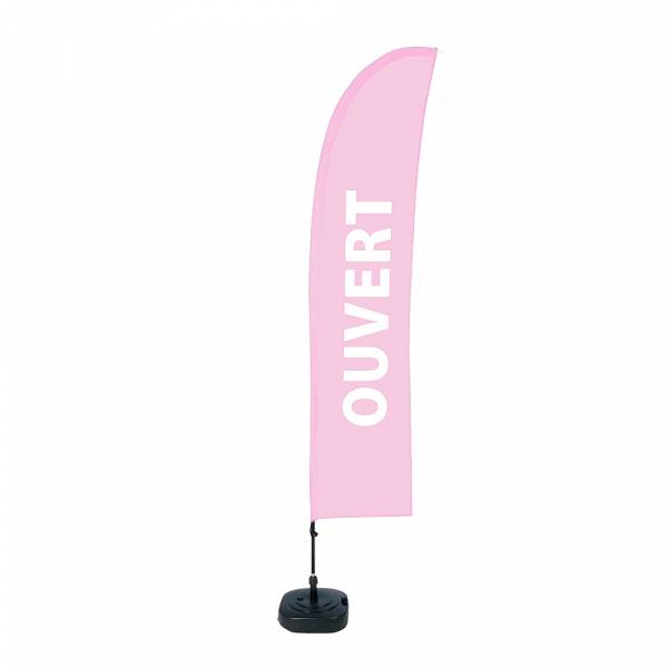 Beach Flag Budget Wind Complete Set Open Pink French