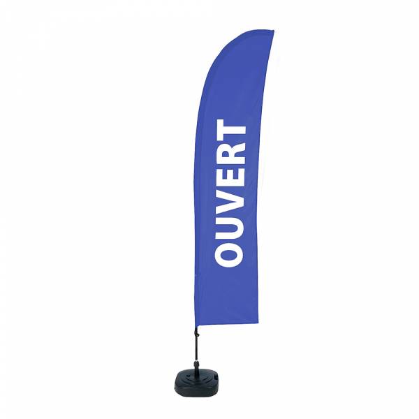 Beach Flag Budget Wind Complete Set Open Blue French