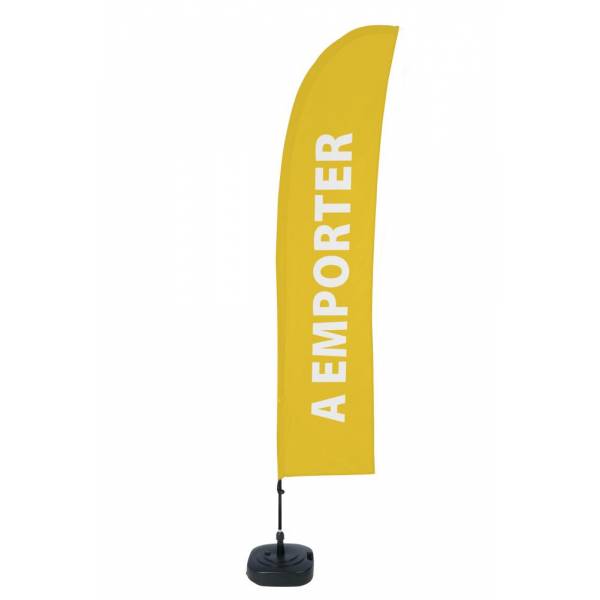 Beach Flag Budget Wind Complete Set Take Away Yellow French ECO print material