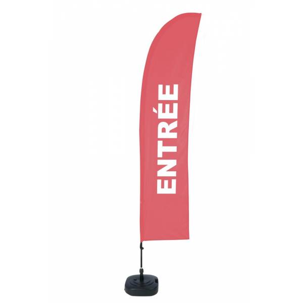 Beach Flag Budget Wind Complete Set Entrance Red French ECO print material
