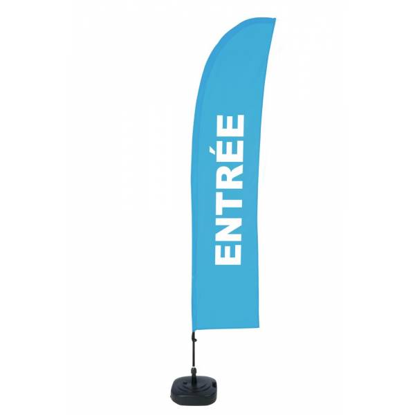 Beach Flag Budget Wind Complete Set Entrance Blue French ECO print material