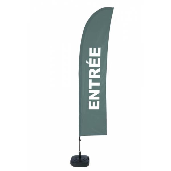 Beach Flag Budget Wind Complete Set Entrance Green French ECO print material