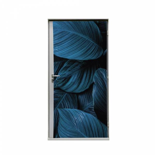 Door Wrap 80 cm Botanical Blue Leaves