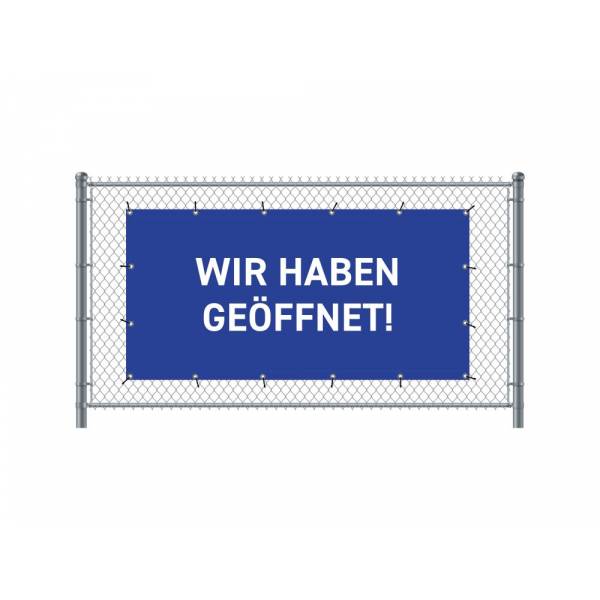 Fence Banner 200 x 100 cm Open German Blue