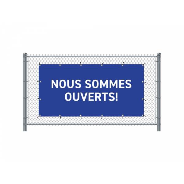 Fence Banner 200 x 100 cm Open French Blue