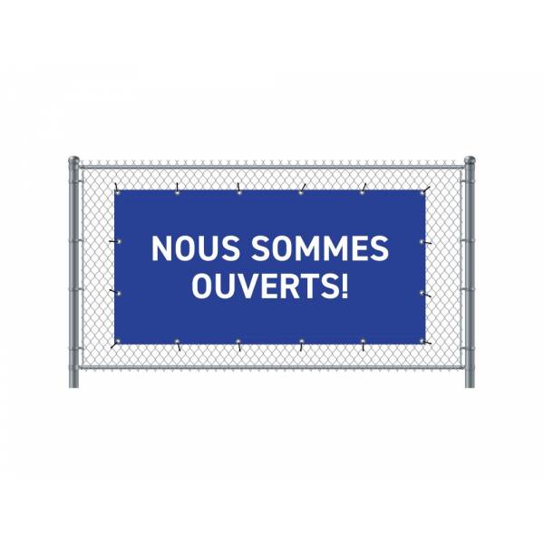 Fence Banner 200 x 100 cm Open French Blue