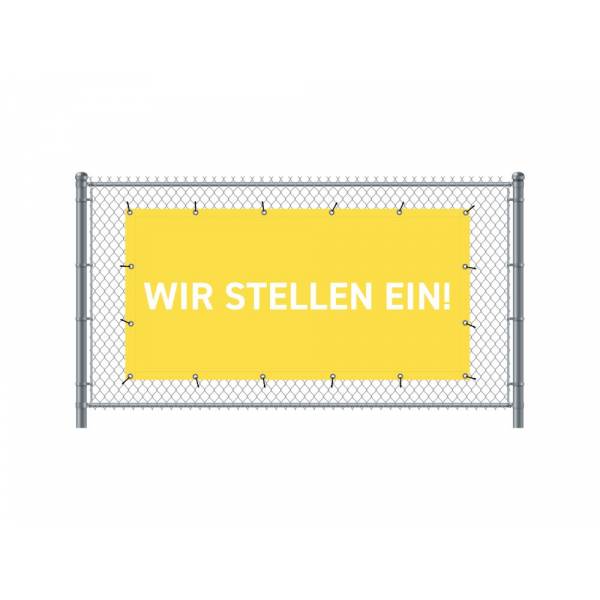 Fence Banner 300 x 140 cm Hiring German Yellow
