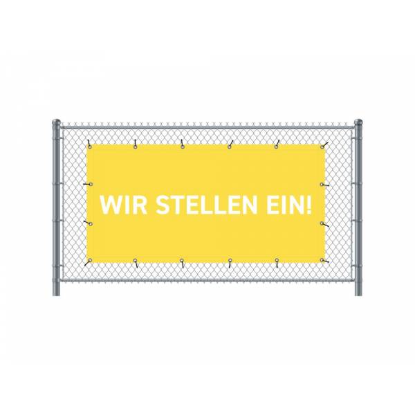 Fence Banner 200 x 100 cm Hiring German Yellow