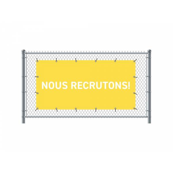 Fence Banner 200 x 100 cm Hiring French Yellow
