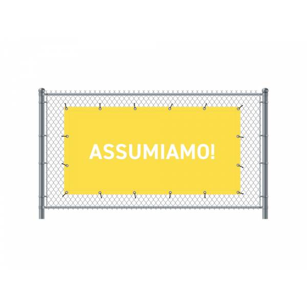 Fence Banner 200 x 100 cm Hiring Italian Yellow