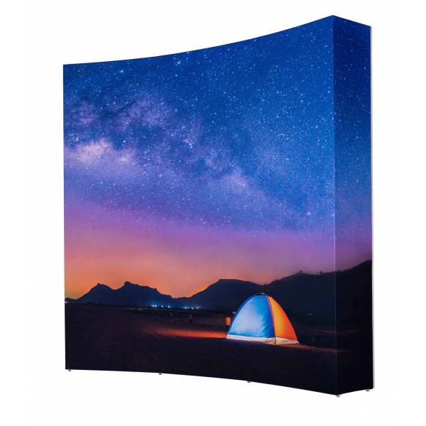 Pop-Up Impress Curved curved graphic frontside With Sides 3 x 3 LED
