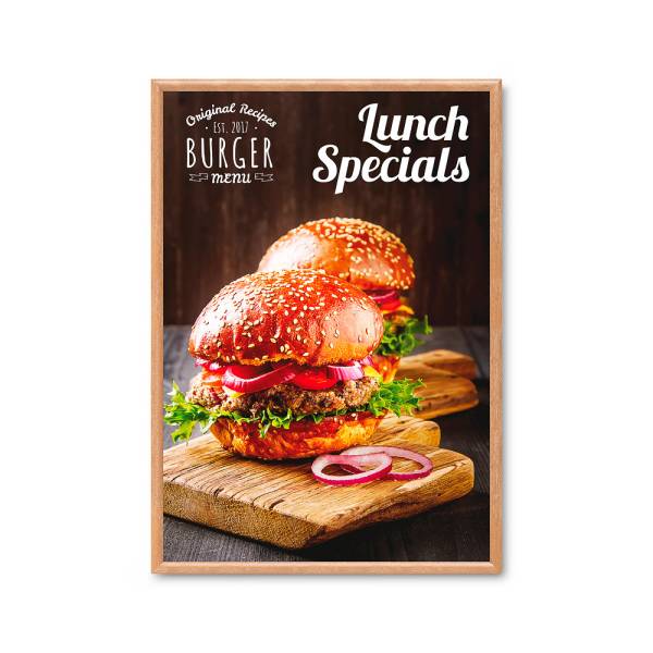 SNAPFRAME Plakátkeret | (B1) | Derékszögű sarok | 25mm profil | Fa minta