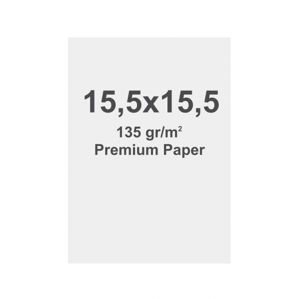 Premium minőségi papír 135g/m2, szatén felület, 155 x 155 mm