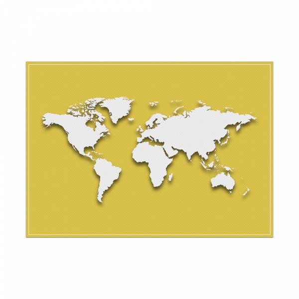 Placemat World Map Yellow
