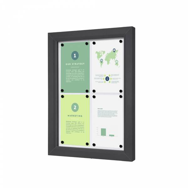 SLIM Kültéri Zárható Vitrin | Anthracite | 4 x A4