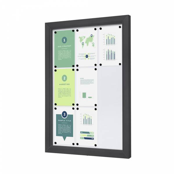 SLIM Kültéri Zárható Vitrin | Anthracite | 9 x A4