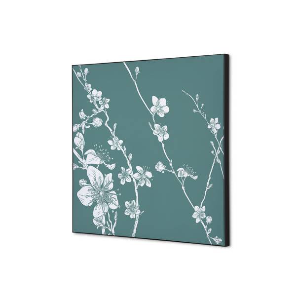 Textile Wall Decoration SET 40 x 40 Japanese Blossom Green