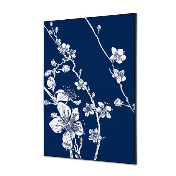 Textile Wall Decoration SET A1 Japanese Blossom Blue