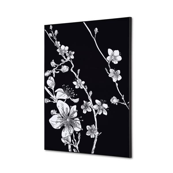 Textile Wall Decoration SET A2 Japanese Blossom Black