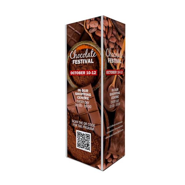 Négyoldalú textil reklámtorony