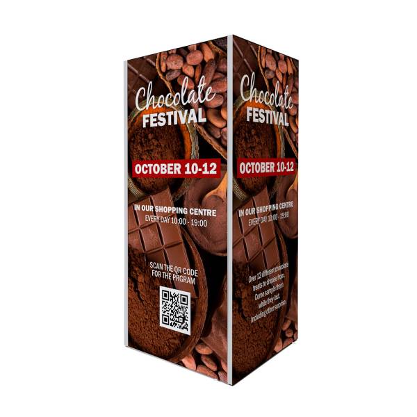 Négyoldalú textil reklámtorony 85 x 91 x 200 cm